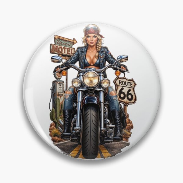 Item preview, Pin-Up Biker Girl – Rebel Spirit on Route 66 designed and sold by CHRIST5000.