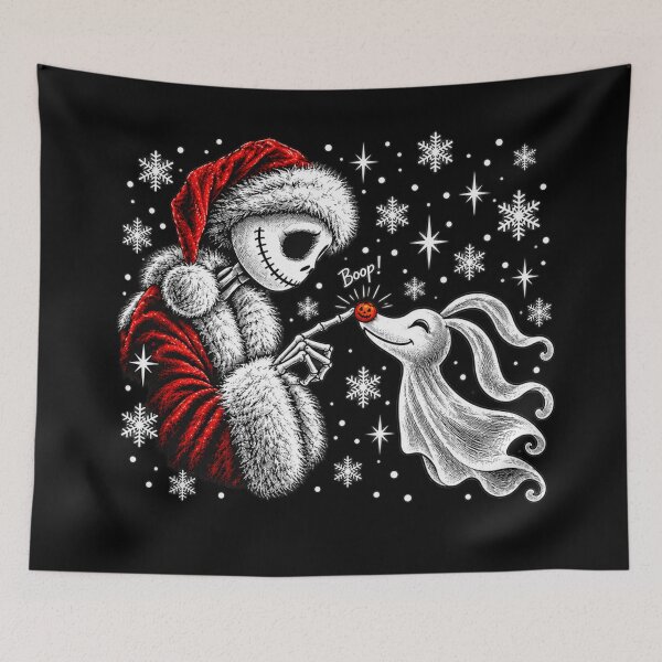 Item preview, Christmas Skeleton Santa with Ghost Dog designed and sold by Jone Cham.