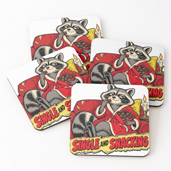 Item preview, Single and Snacking Funny Raccoon Anti Valentine designed and sold by codex401.