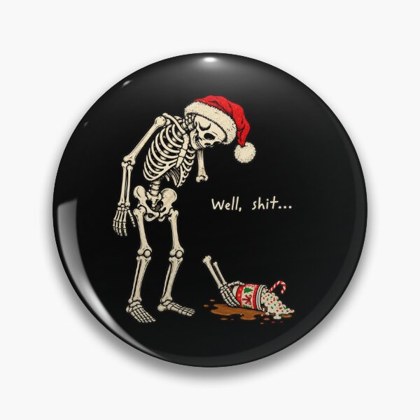 Item preview, Christmas Skeleton with Spilled Festive Drink designed and sold by Jone Cham.