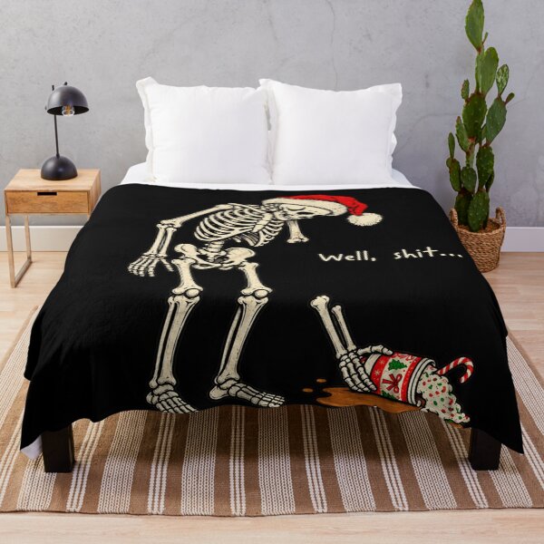 Item preview, Christmas Skeleton with Spilled Festive Drink designed and sold by Jone Cham.