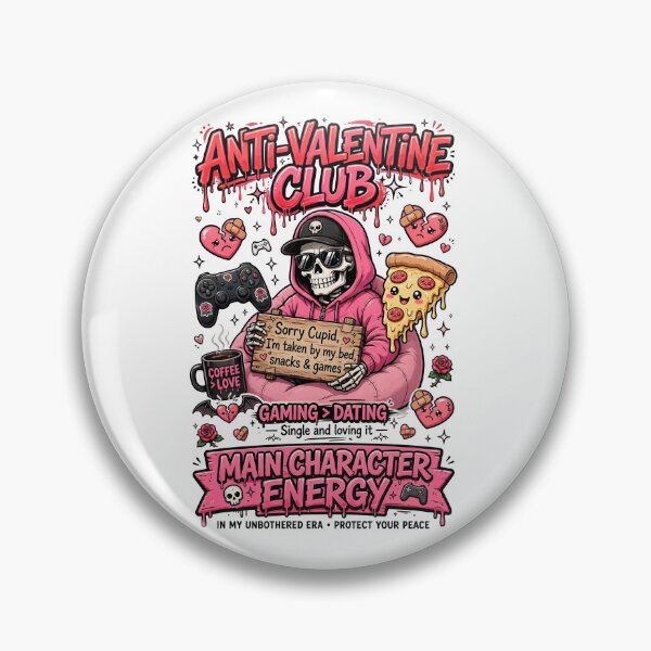 Item preview, Anti-Valentine Club Gamer Skeleton designed and sold by Sovereign Supply Co..