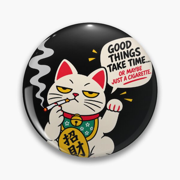 Item preview, Smoking Lucky Cat – Dark Humor Meme designed and sold by Midnight Muse.