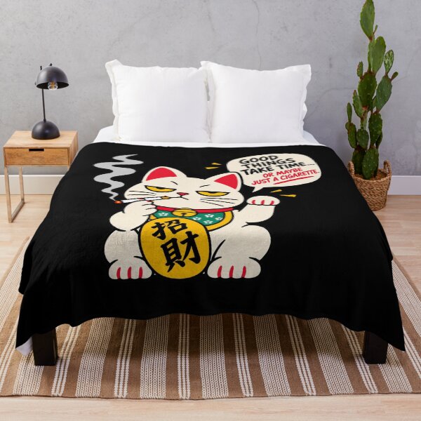 Item preview, Smoking Lucky Cat – Dark Humor Meme designed and sold by Midnight Muse.