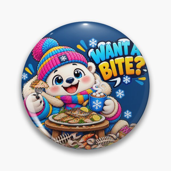 Item preview, Want A Bite Ate It All Cute Polar Bear Seafood Art designed and sold by M. Mamdouh Artworks.