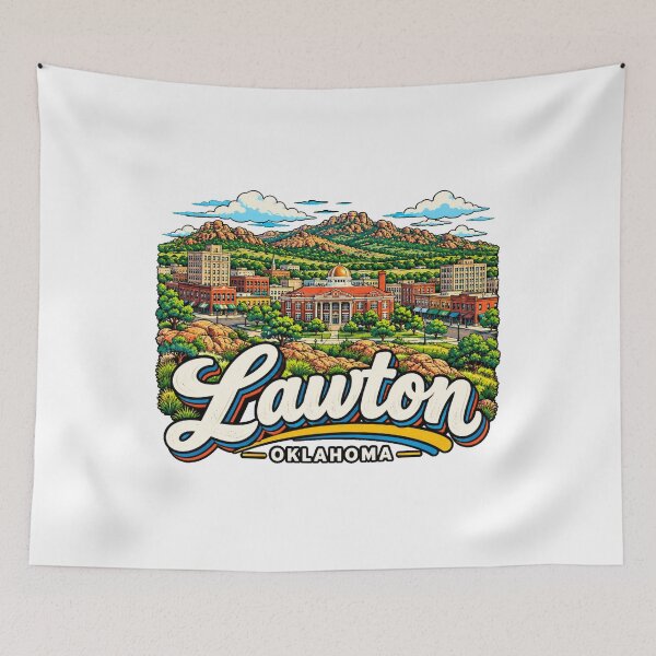 Item preview, Hand Drawn Lawton Oklahoma Travel Souvenir Landmark Gift designed and sold by MichaeIRellov.