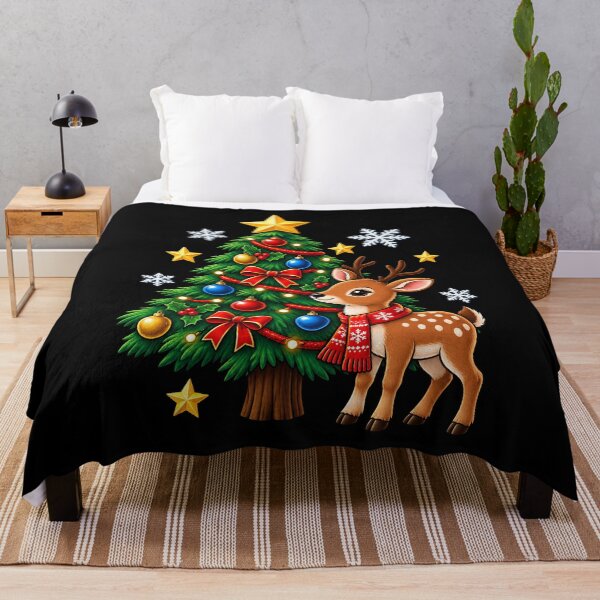 Item preview, Cute reindeer with Christmas tree and decorations designed and sold by rafaeltto.