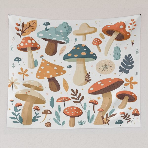 Item preview, Whimsical Retro Mushroom Pattern designed and sold by Apex Designs.