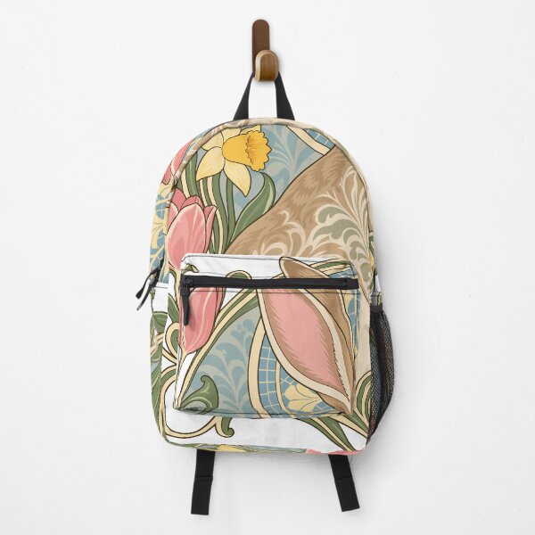 Item preview, Art Nouveau Spring Rabbit with Tulips and Daffodils designed and sold by codex401.