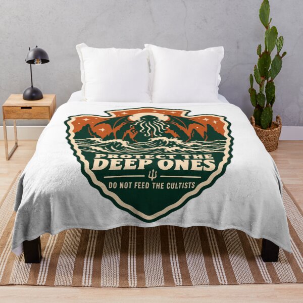 Item preview, H. P. Lovecraft Protect the Deep Ones Badge designed and sold by Fenay Designs.