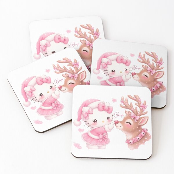 Item preview, Hello Kitty Christmas with Reindeer – Cute Pink Kawaii Retro Winter Holiday Aesthetic Design designed and sold by rfd2.