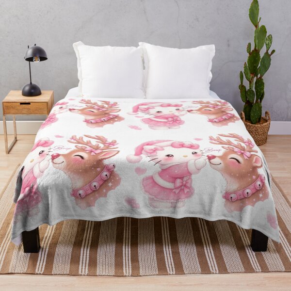 Item preview, Hello Kitty Christmas with Reindeer – Cute Pink Kawaii Retro Winter Holiday Aesthetic Design designed and sold by rfd2.