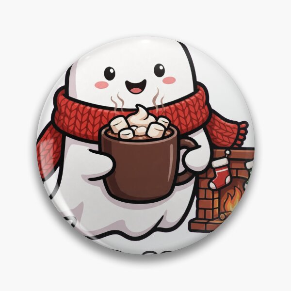Item preview, Cocoa And Boo Cute Ghost Hot Cocoa Fireplace Christmas Funny designed and sold by peakprintsusa.