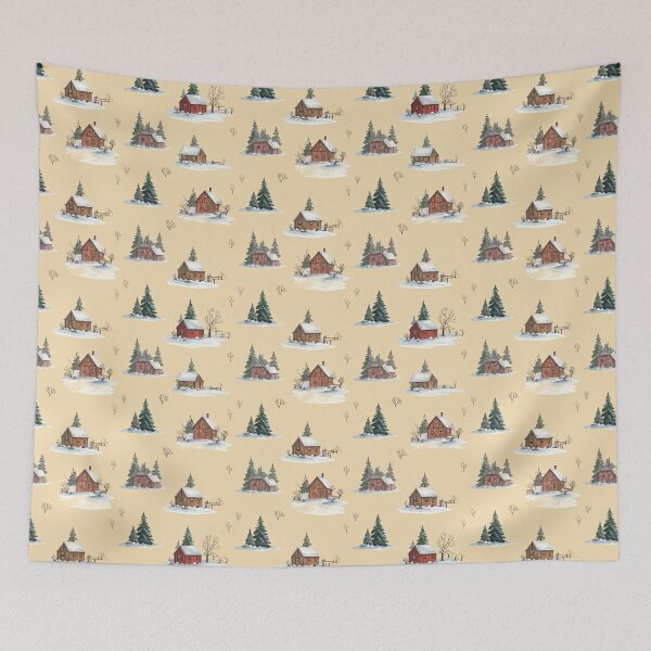 Item preview, Brown Green Rustic Winter Seamless Christmas Pattern designed and sold by FuzionRaptor.