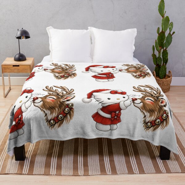Item preview, Hello Kitty Christmas with Reindeer – Cute Kawaii Retro Winter Holiday Aesthetic Design designed and sold by rfd2.