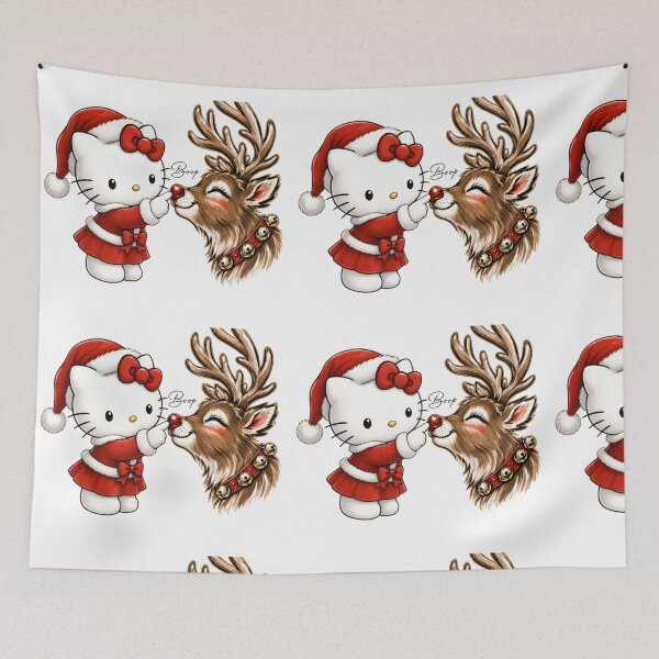 Item preview, Hello Kitty Christmas with Reindeer – Cute  Kawaii Retro Winter Holiday Aesthetic Design designed and sold by rfd2.