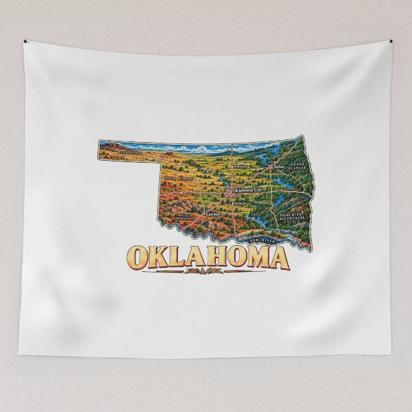 Item preview, Vintage Oklahoma Travel Souvenir Landmark Gift designed and sold by MichaeIRellov.