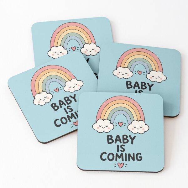 Item preview, Baby Is Coming Pastel Rainbow Announcement designed and sold by kstheladesigns.