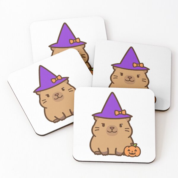 Item preview, Witch Hat Capybara Cute Halloween Capybara With Pumpkin Kawaii Art designed and sold by Funky Mobile Studio.