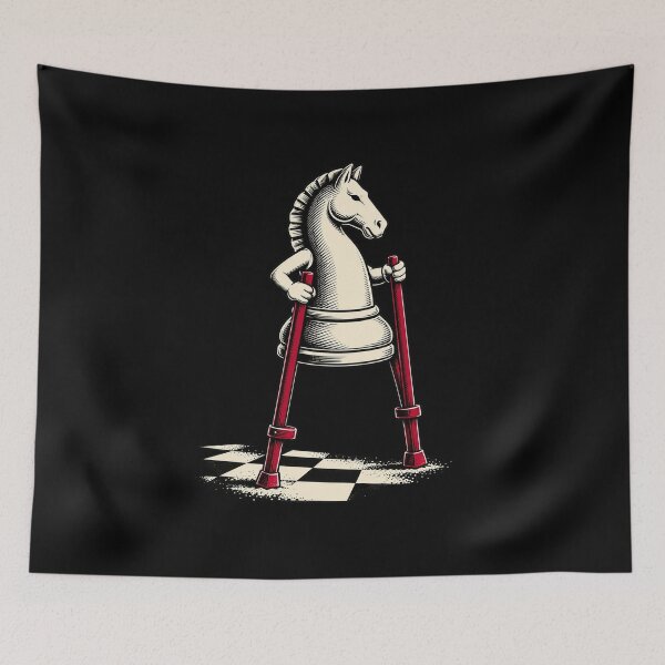 Item preview, Chess knight with walking sticks, chess piece, knight designed and sold by Matzi-MV.