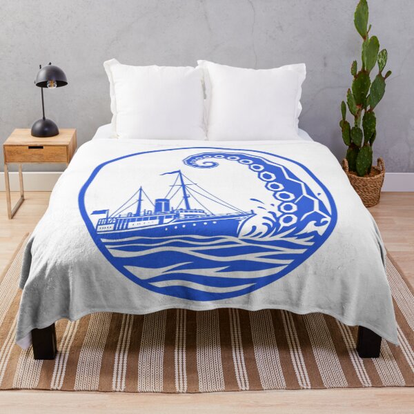 Item preview, H. P. Lovecraft Blue Ship and Giant Tentacle designed and sold by Fenay Designs.