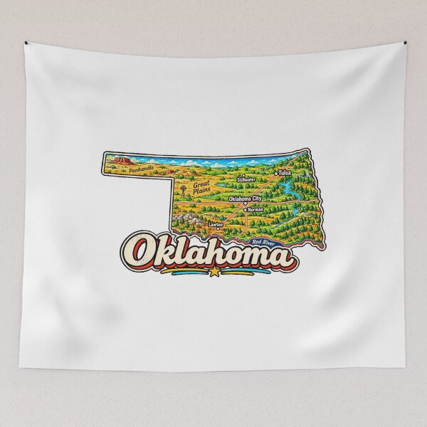 Item preview, Hand Drawn Oklahoma Travel Souvenir Landmark Gift designed and sold by MichaeIRellov.