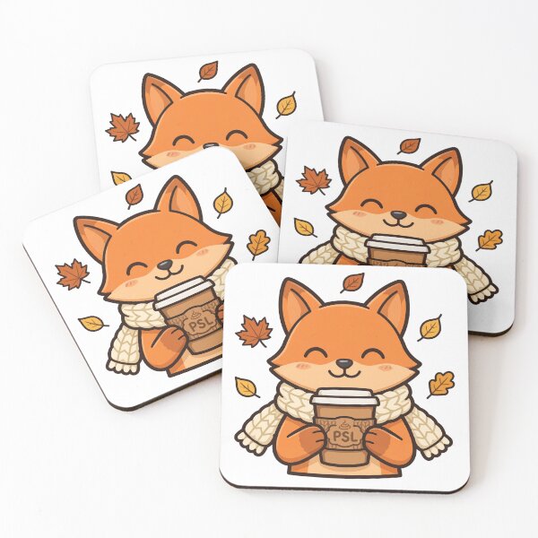Item preview, Sweater Weather Fox With Pumpkin Spice Latte Cosy Autumn Fox Art designed and sold by Funky Mobile Studio.