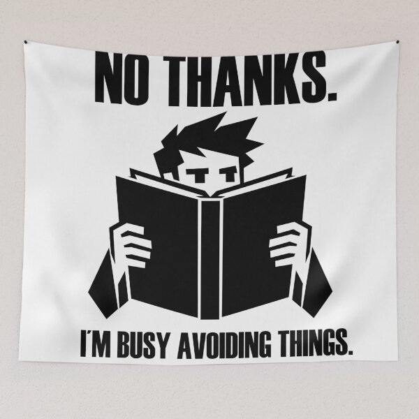 Item preview, No Thanks – Funny Introvert Reading Design designed and sold by matybrak.