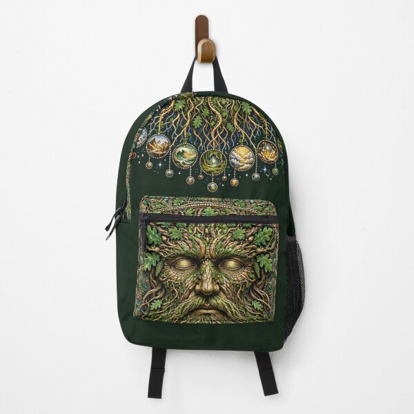 Item preview, Green Man Celtic Mandala Nature God Illustration designed and sold by One City Two Children Studio.