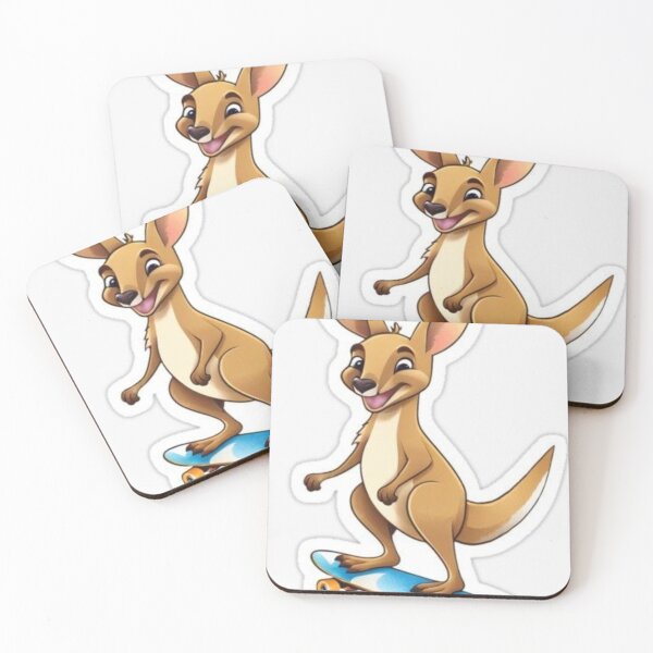 Item preview, Skater Joey - Cute Cartoon Kangaroo on Skateboard designed and sold by ArtByKapil.