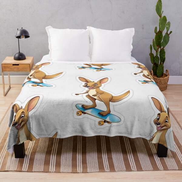 Item preview, Skater Joey - Cute Cartoon Kangaroo on Skateboard designed and sold by ArtByKapil.