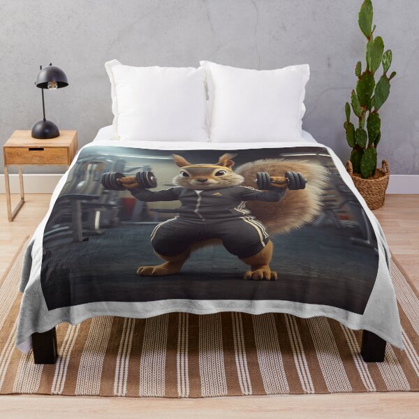 Item preview, Gym Squirrel Lifting Weights – Funny Fitness Animal, Cute Workout Motivation & Gym Lover Gift designed and sold by dreamz-world.
