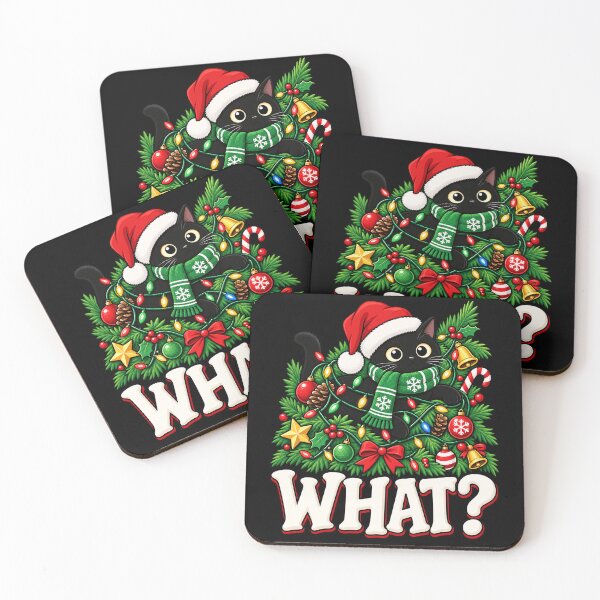 Item preview, Funny Black Cat What in Christmas Decor designed and sold by rafaeltto.
