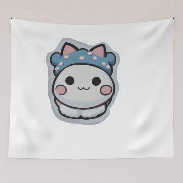 Item preview, Kawaii White Character Blue Hood designed and sold by For-Cat Studio.