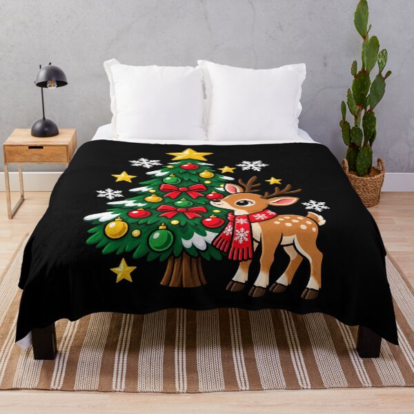 Item preview, Cute reindeer with Christmas tree and snowflakes design designed and sold by rafaeltto.
