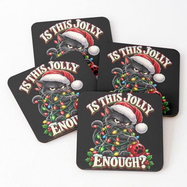 Item preview, Jolly Black Cat with Christmas Lights Design designed and sold by rafaeltto.