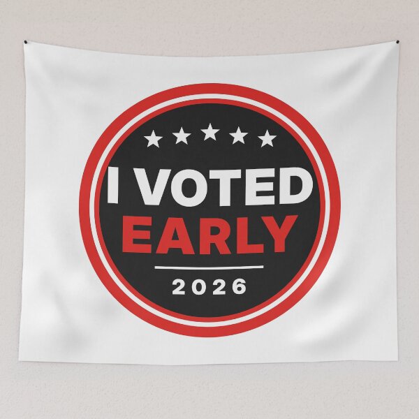 Item preview, I Voted Early 2026 Retro Badge designed and sold by AntifaShop.