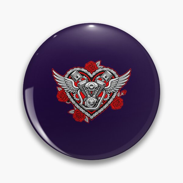 Item preview, Biker Heart Engine Roses Valentines Day Motorcycle Rider designed and sold by OrvalKoch.