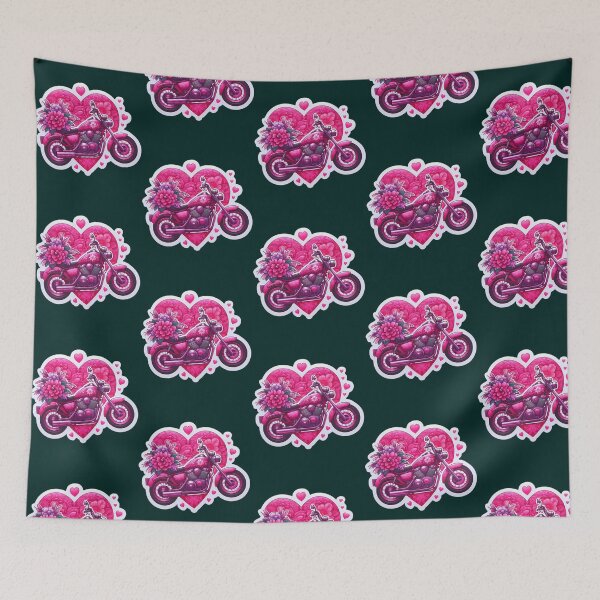 Item preview, Romantic Pink Motorcycle With Floral Heart Design designed and sold by OrvalKoch.