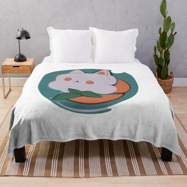 Item preview, White Cat in Orange Fruit Christmas Sticker designed and sold by For-Cat Studio.