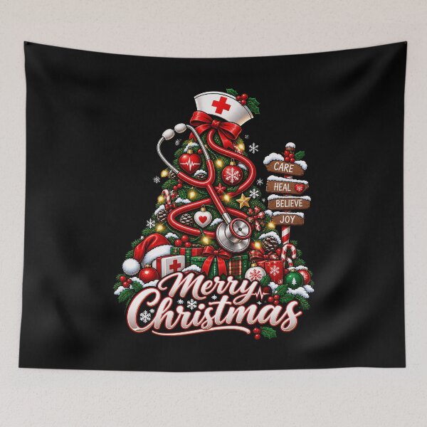 Item preview, Nurse Christmas Tree with Stethoscope Design designed and sold by rafaeltto.