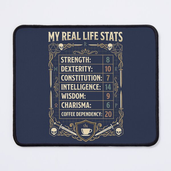 Item preview, My Real Stats RPG Character Sheet - Funny DND Gamer T-Shirt Design designed and sold by StreetNovaInk.
