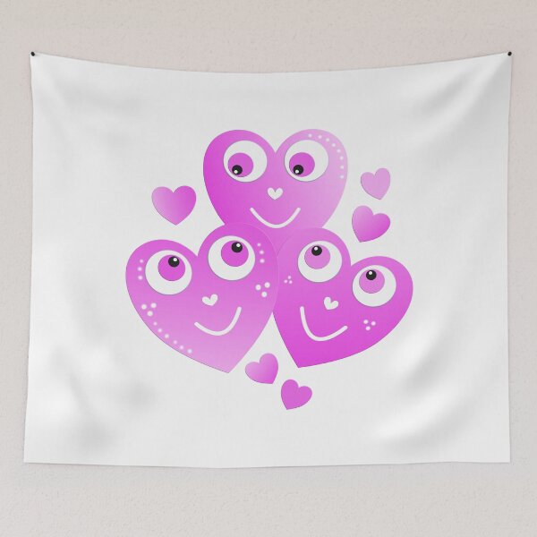 Item preview, Very close-knit pink hearts smiling at each other designed and sold by creationsforyu.
