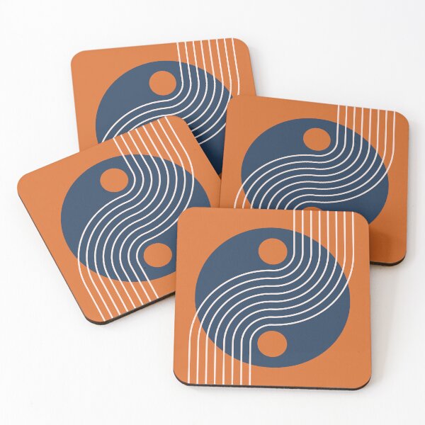 Item preview, Mid Century Modern Geometric Abstract Wavy Lines and Sun designed and sold by nineFlorals.