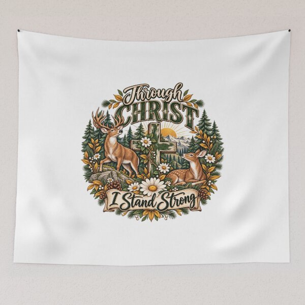 Item preview, Christian Deer Faith Cross Christmas Rustic Winter Design designed and sold by FuzionRaptor.