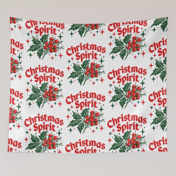 Item preview, Christmas Spirit Vintage Holiday Holly Berries Festive Graphic designed and sold by AnnieGreene1.