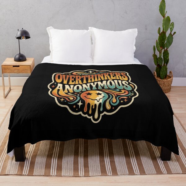 Item preview, Overthinkers Anonymous Retro Wavy Typography Graphic Tee designed and sold by Soufiane Shop.