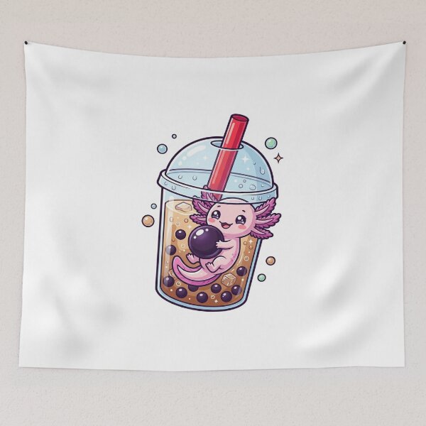 Item preview, Cute Axolotl Boba Tea Tapioca Pearl Milk Tea Cup designed and sold by YNAMREG.
