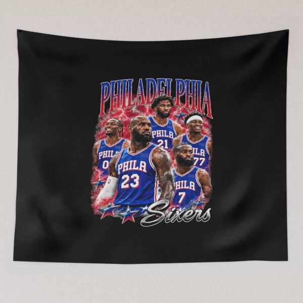 Item preview, Philadelphia Sixers , LeBron James Tyrese Maxey Joel Embiid Jaylen Brown VJ Edgecombe Graphic designed and sold by OsvaldoFisher.