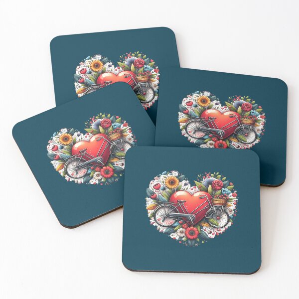 Item preview, Flower Heart Bicycle Valentine designed and sold by OrvalKoch.